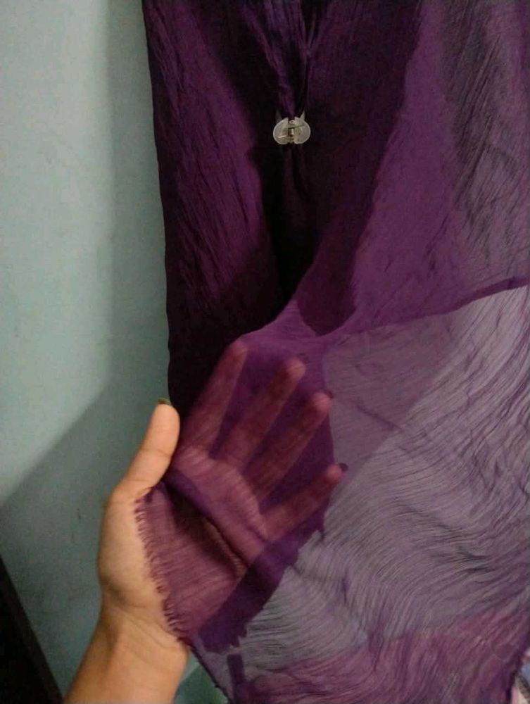 Sheer Purple Dupatta net scarf shawl ruptta