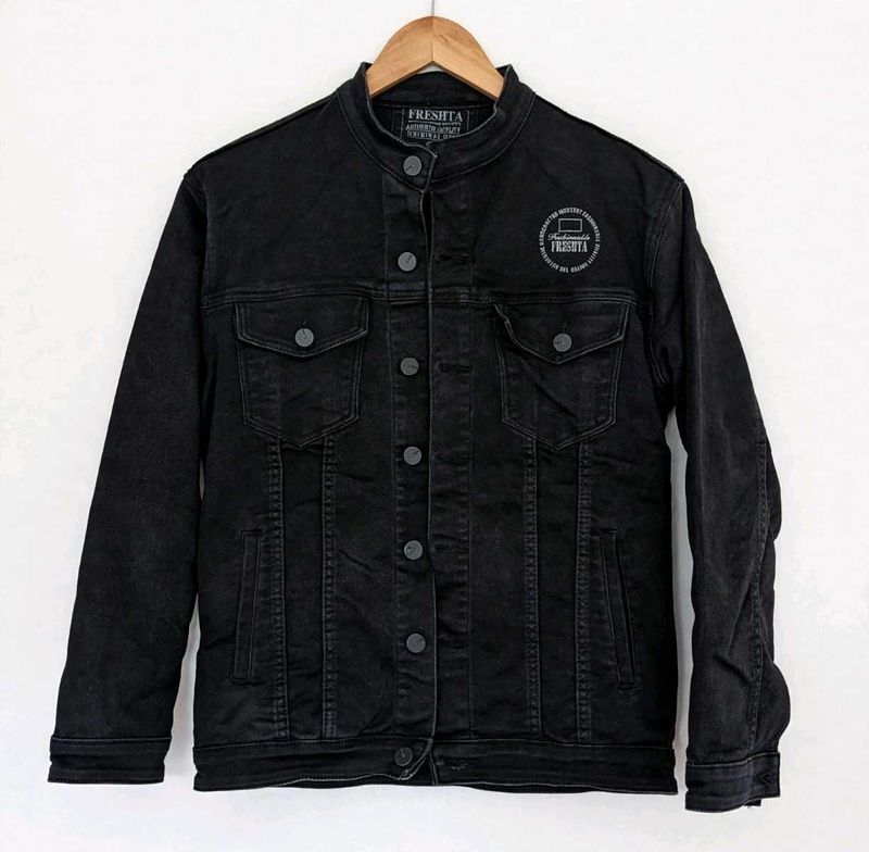 XL-BLACK DENIM JACKET