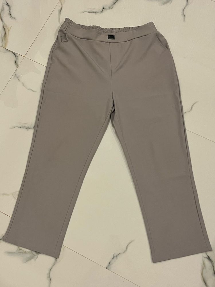Minimalist Taupe Comfort Stretch Trousers