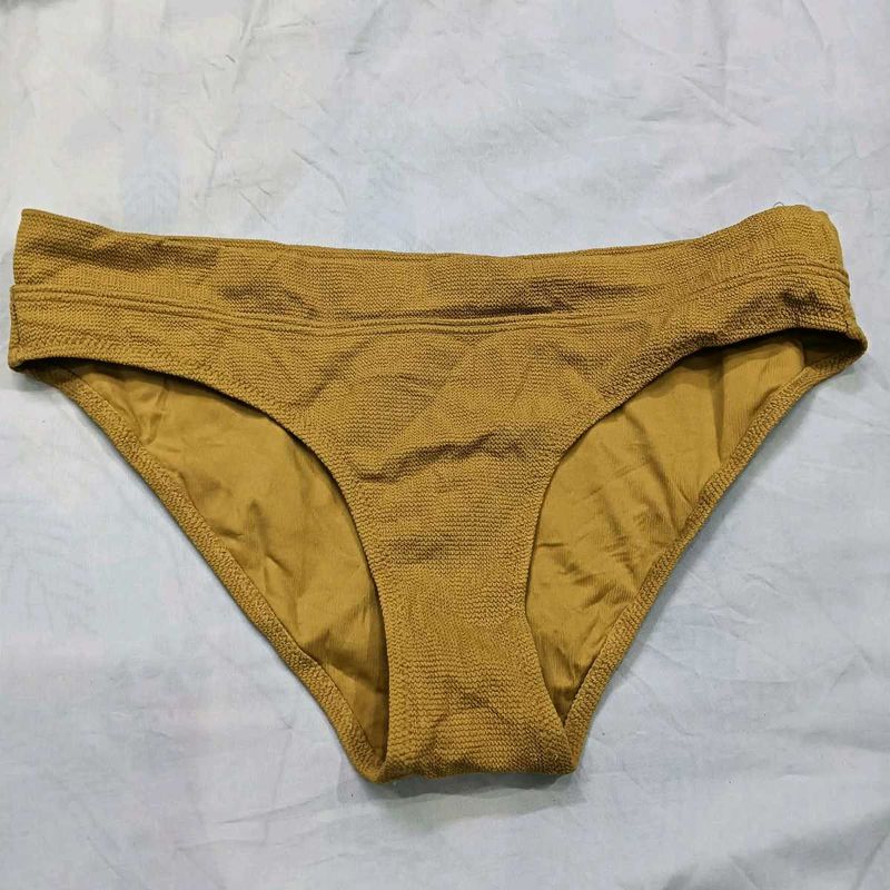 🤎 Textured Mustard Bikini Bottom