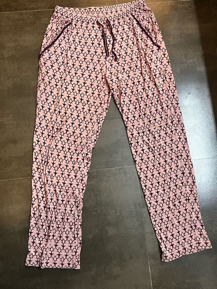 Pink Printed Pajama Pants