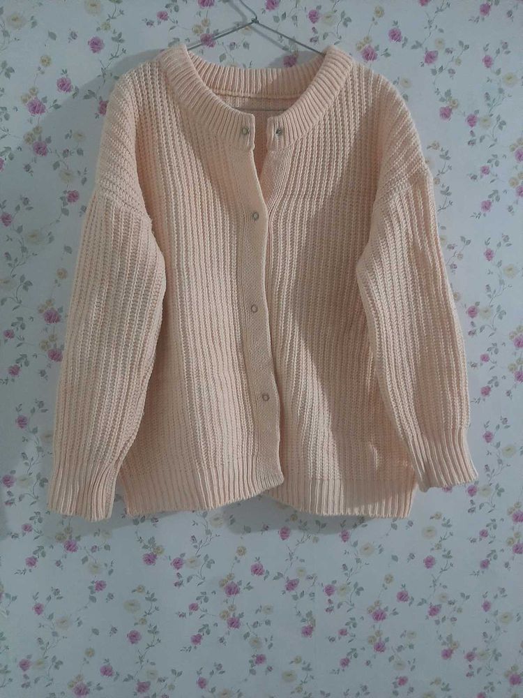 Peach Knit Cardigan