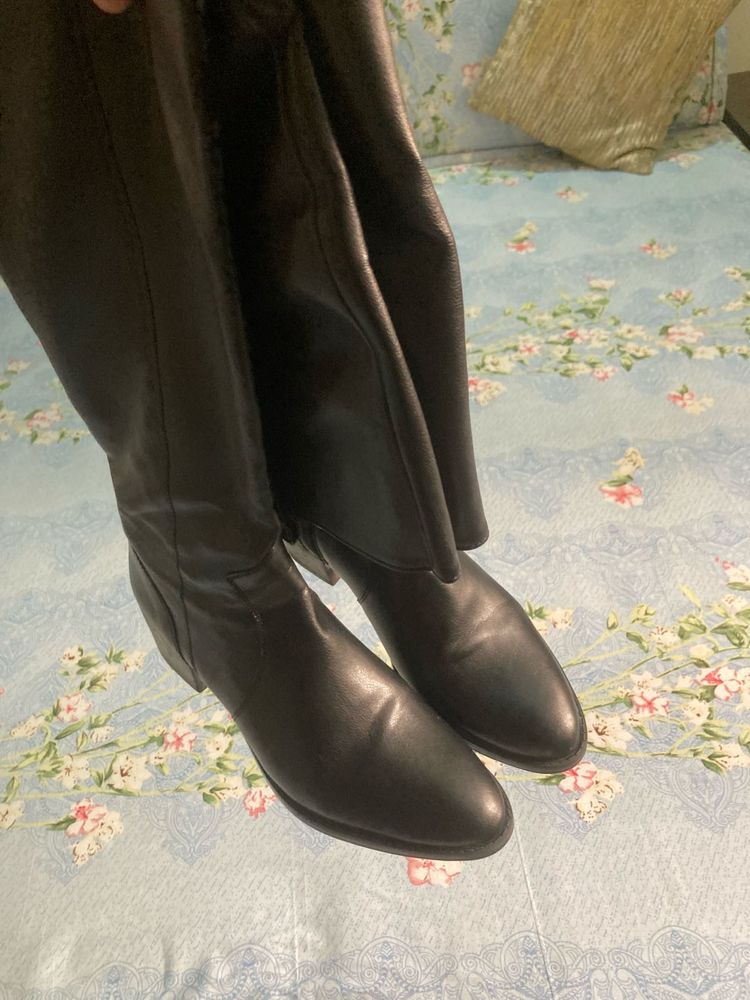 Classic Black Thigh High Boots