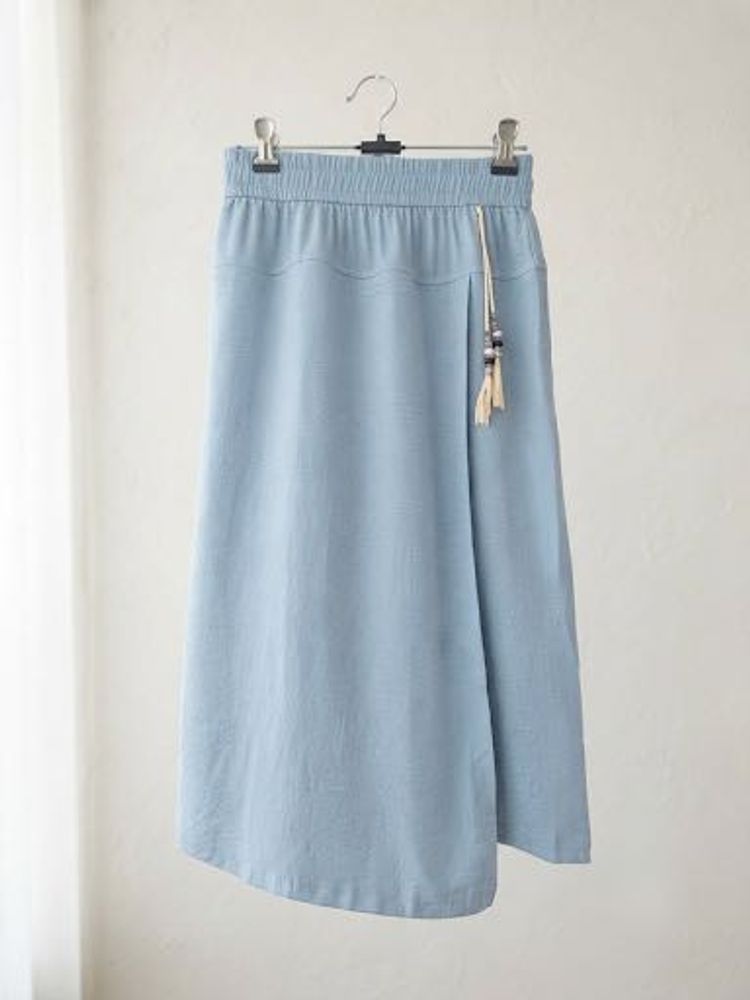 Light Blue Wrap Style Ethnic Skirt