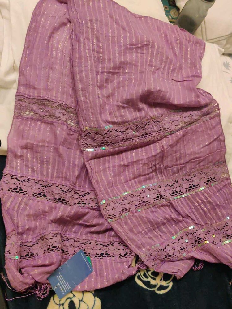 Beautiful Lavender Dupatta with Sequins