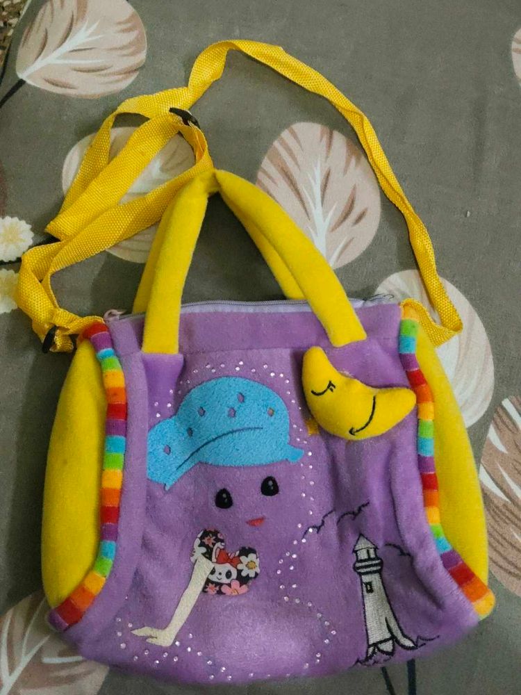 Cute Purple &amp; Yellow Kids' Bag