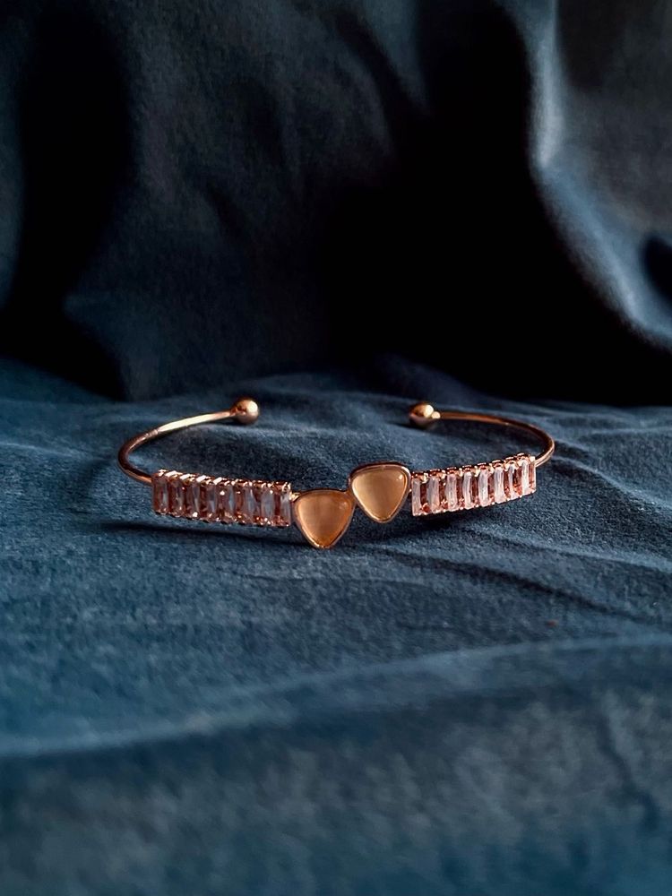 Rose Gold Cuff Bracelet with Gemstones