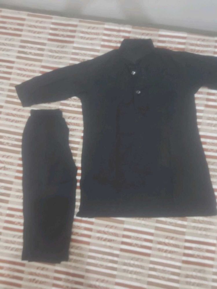 Classic Black Kurta Set for kids