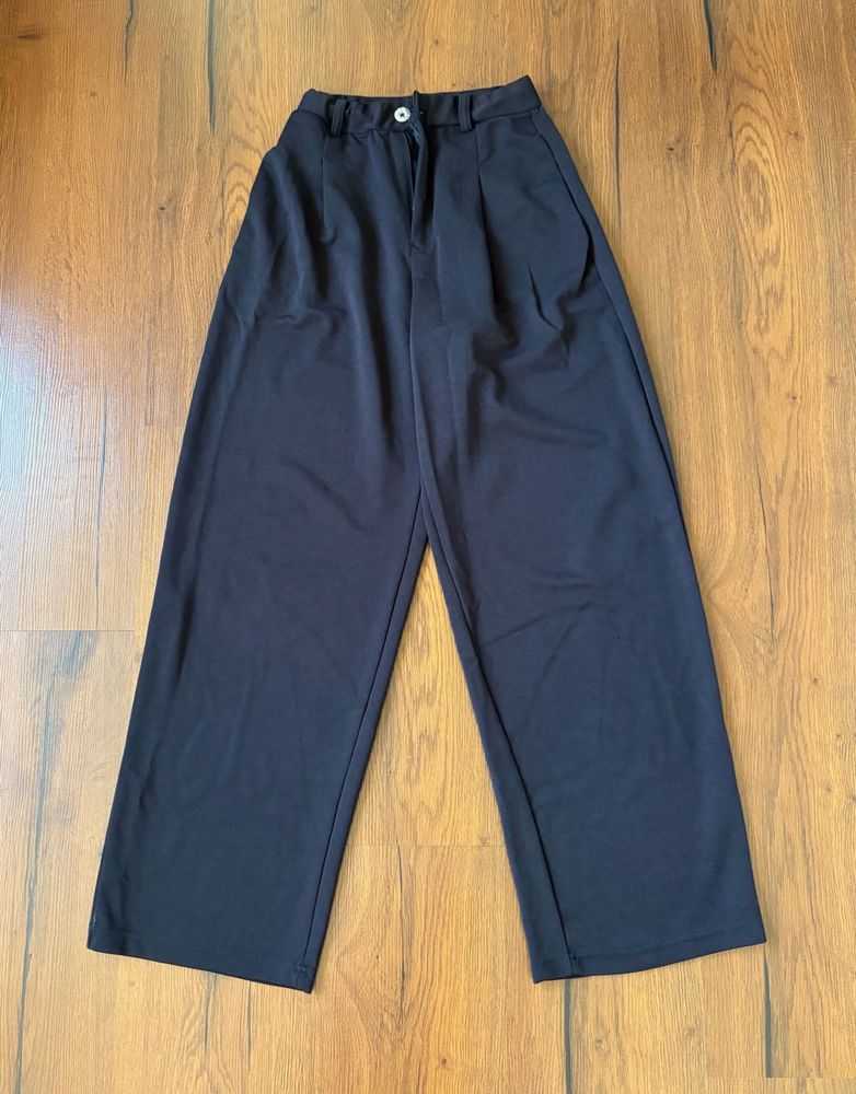 High Waisted Wide Leg Black Pants