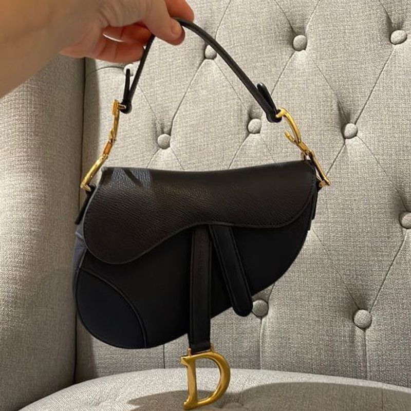 dior black saddle bag (mini)