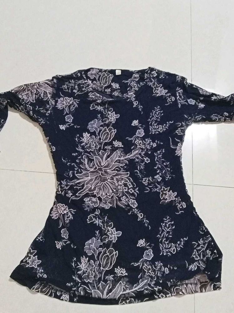 Elegant Floral Print Kurti