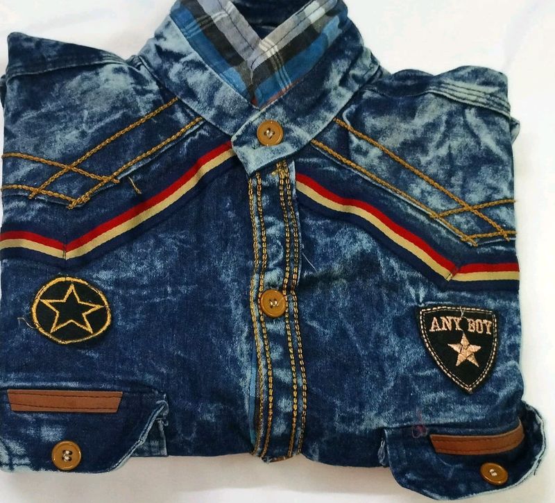 Denim Shirt fancy style/Rhinestone/Unique
