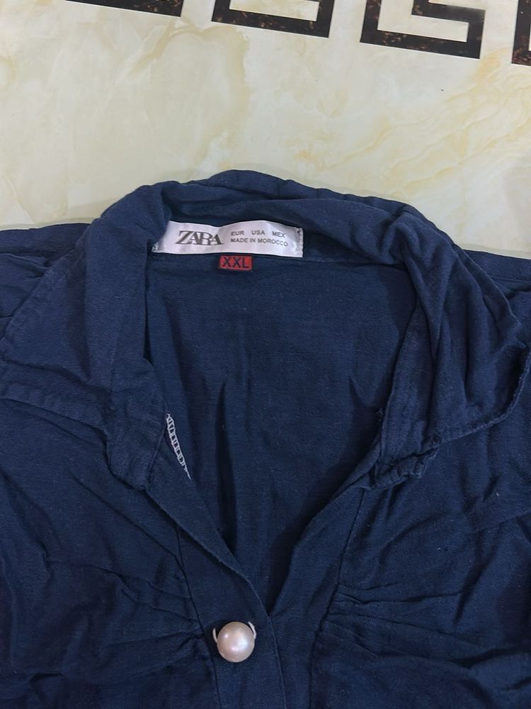 Chic Navy Blue Zara Blouse