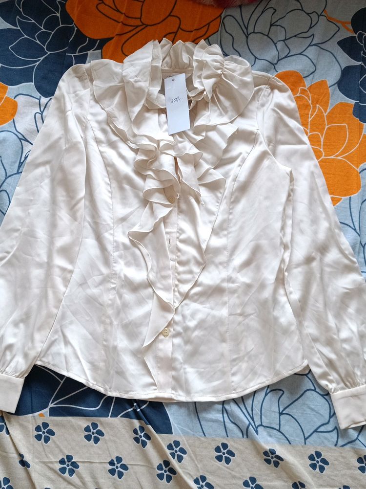 Off White Frilled Shirt