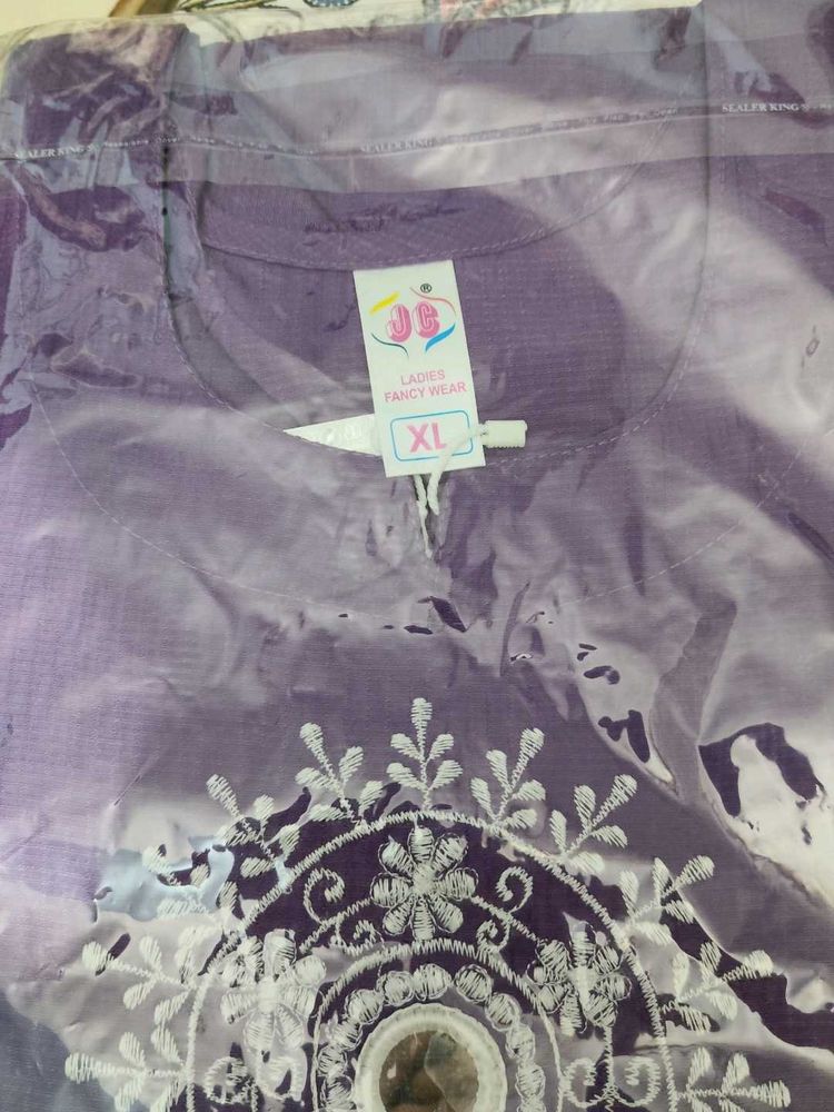 Beautiful Purple Embroidered Kurta