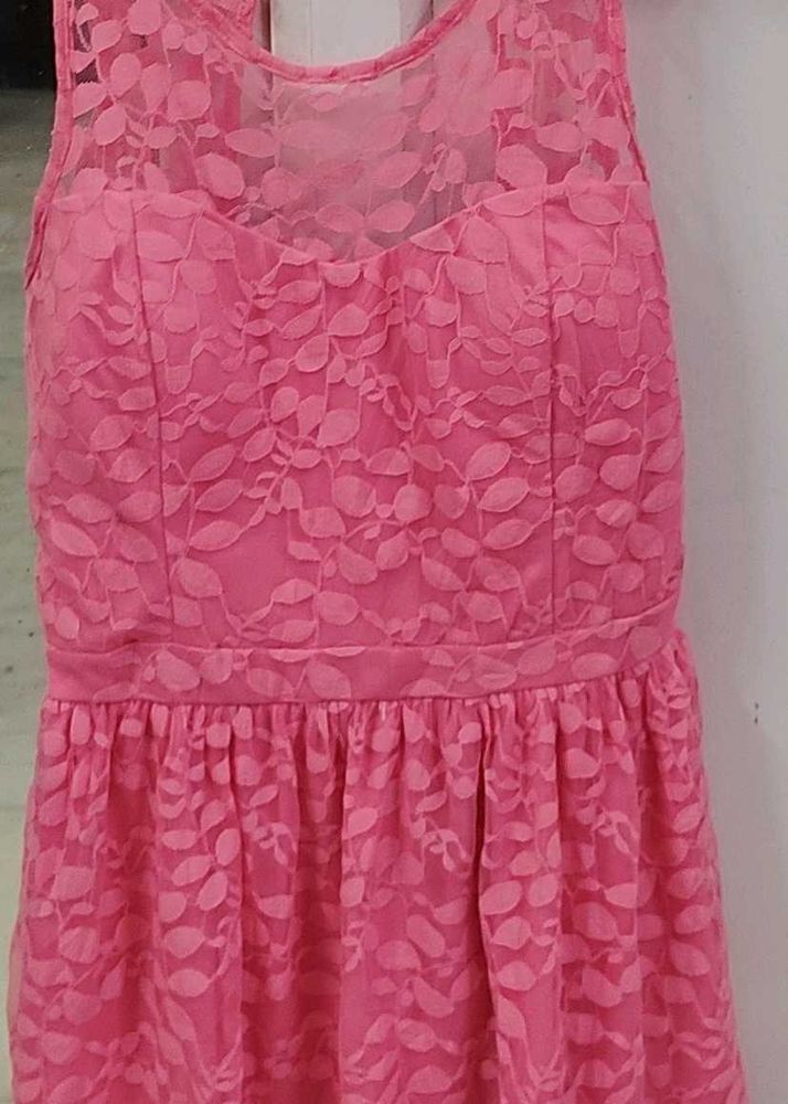 Elegant Lace Pink Dress for Women