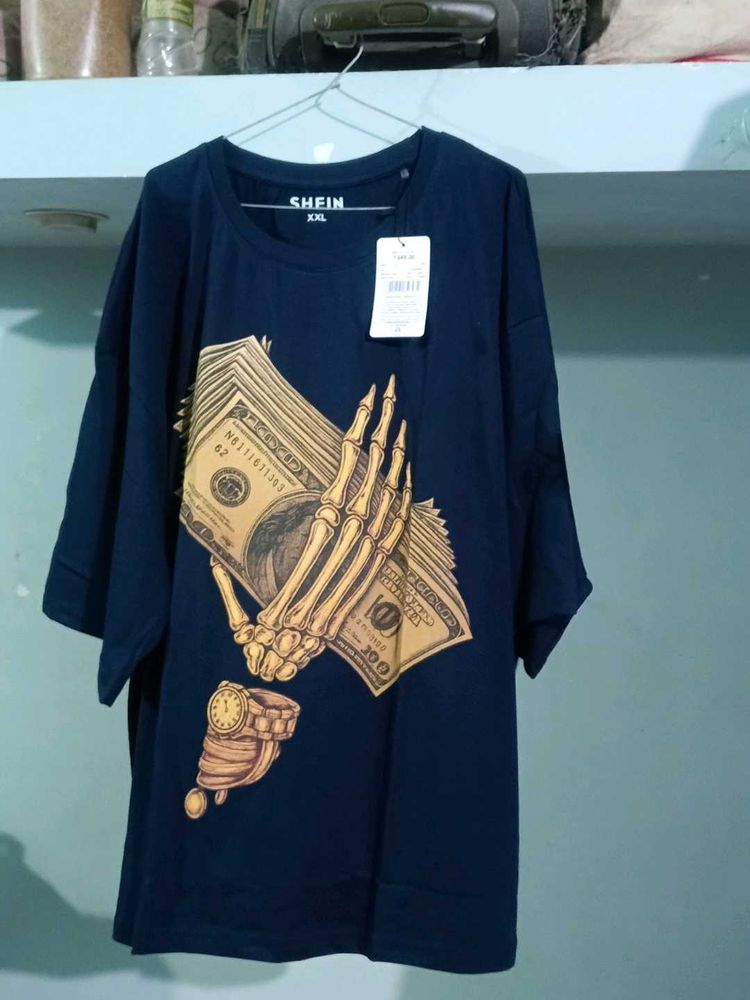 SHEIN Navy Graphic T-Shirt