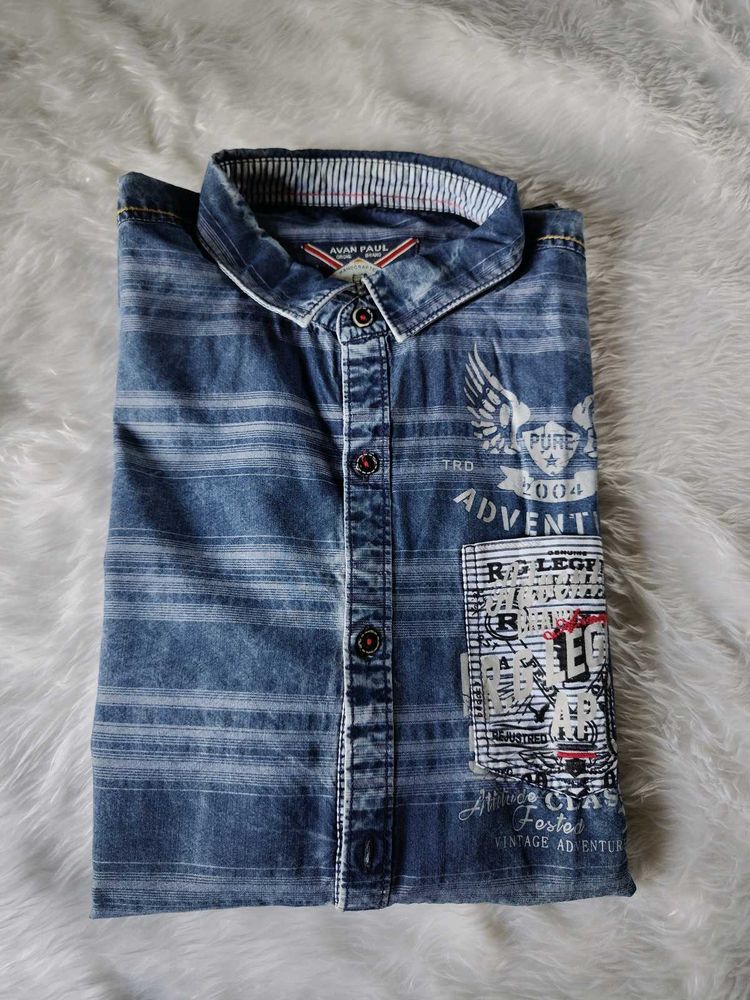 Mens Stylish Blue Denim Shirt xl size 40-42 cms