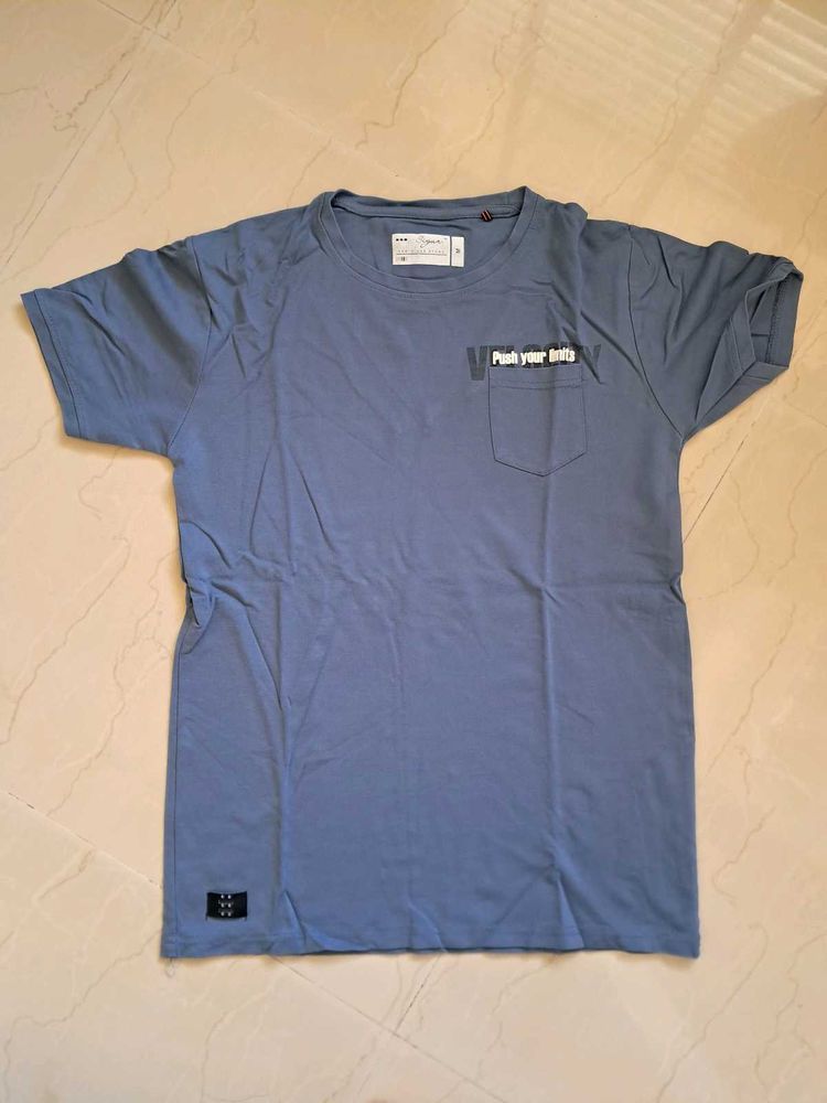 Men's Blue Strechable Tshirt