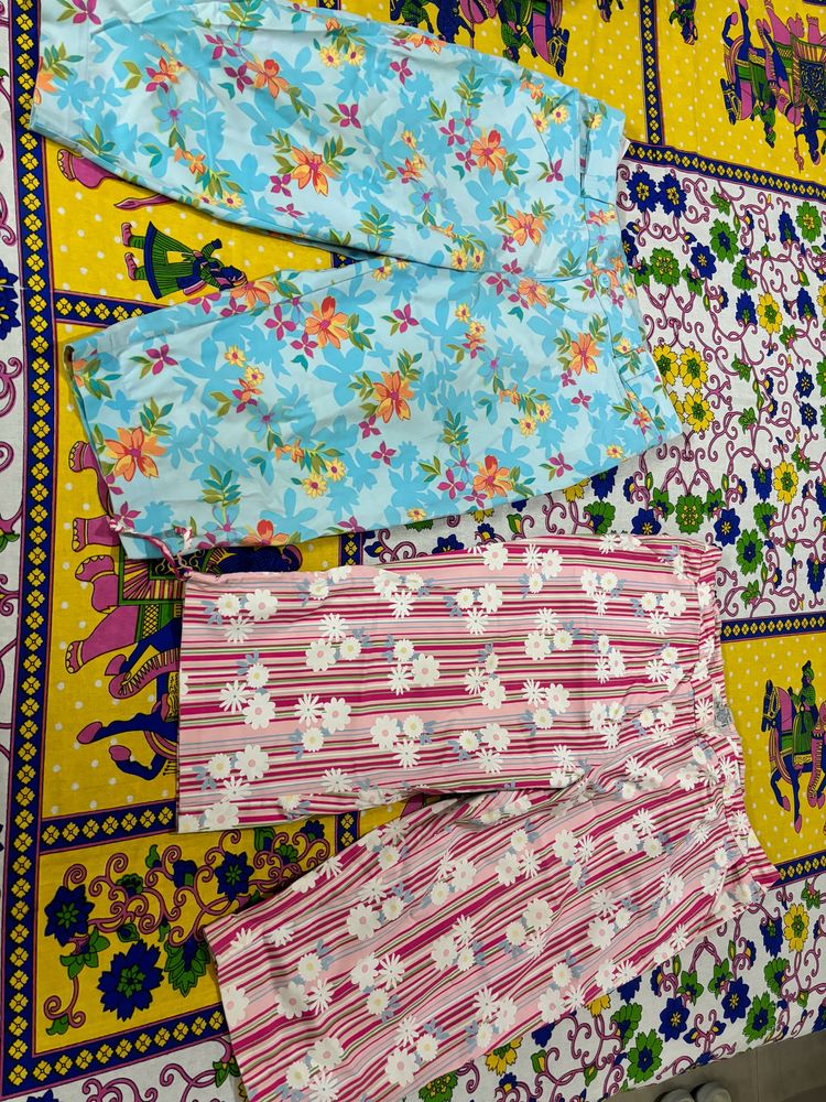 Floral &amp; Striped Pajama Pants - Set of 2