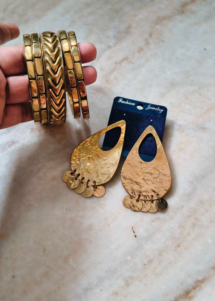 SALE🆕Boho  Bangles Set 2.4 size+earing