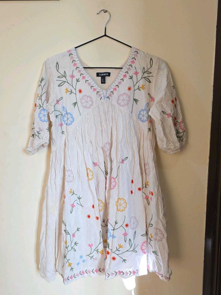 🤍Embroidered Cotton Kurta🤍