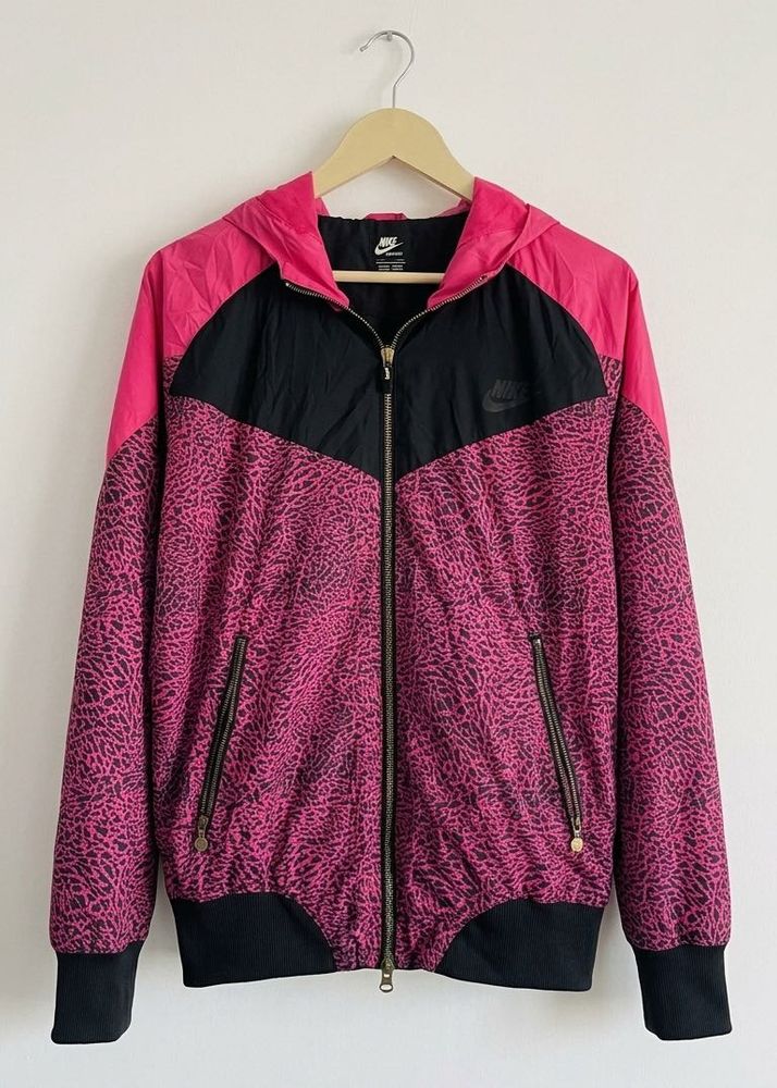 Nike Pink Black Print Track Jacket