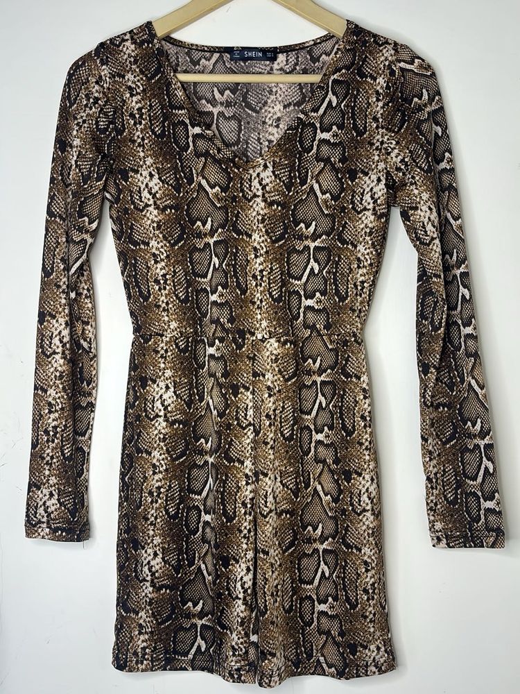 Shein Snake Print Long Sleeve romper