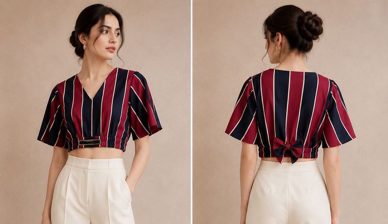 Stylish Striped Crop Top