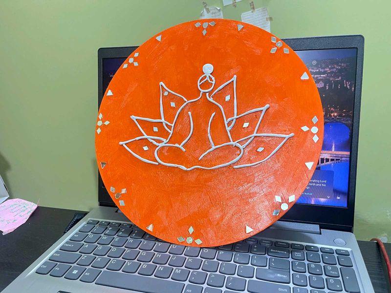 Handmade Lippan Clean Yoga Art