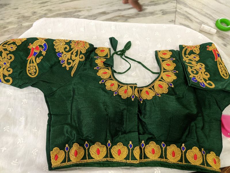 Green Embroidered Blouse