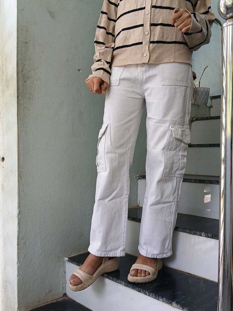 White Denim Cargo For Women