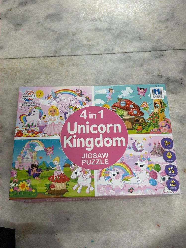 4-in-1 Unicorn Kingdom Jigsaw Puzzle