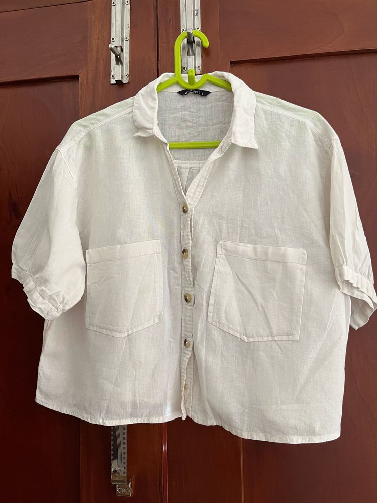 Linen Blend Short Sleeve Shirt