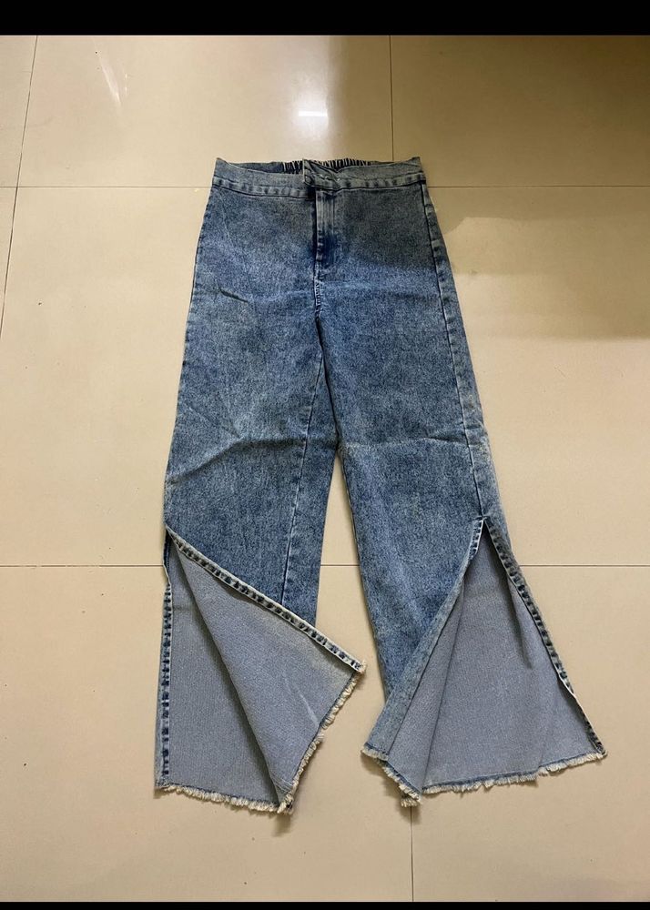 Denim Jeans with Side Slits