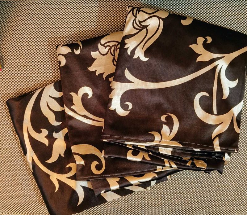 DISCOUNT:3 Pcs FLORAL PRINT SILK CURTAINS