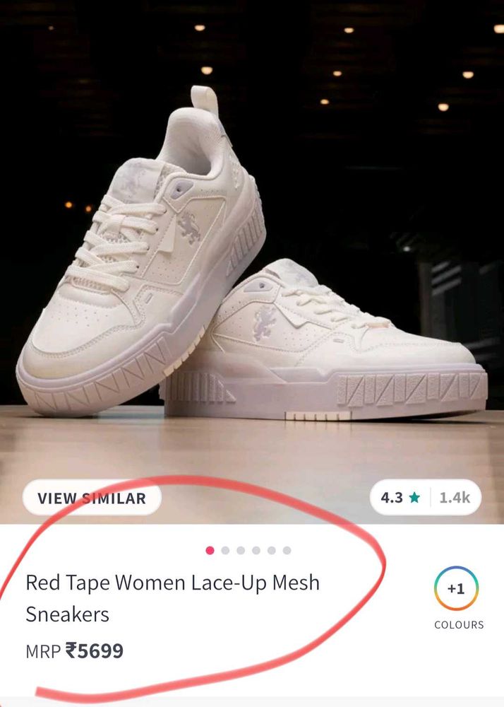 Best Price Red Tape Women Lace-Up Mesh Sneakers 🤍