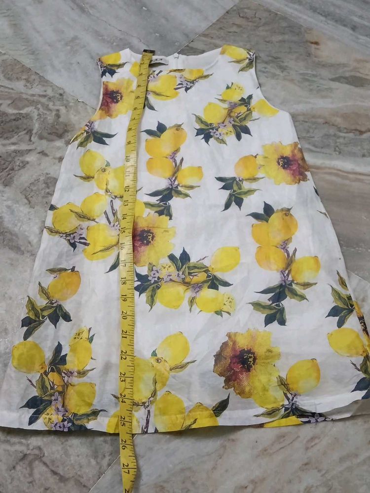 Cute Lemon Print Sleeveless Dress