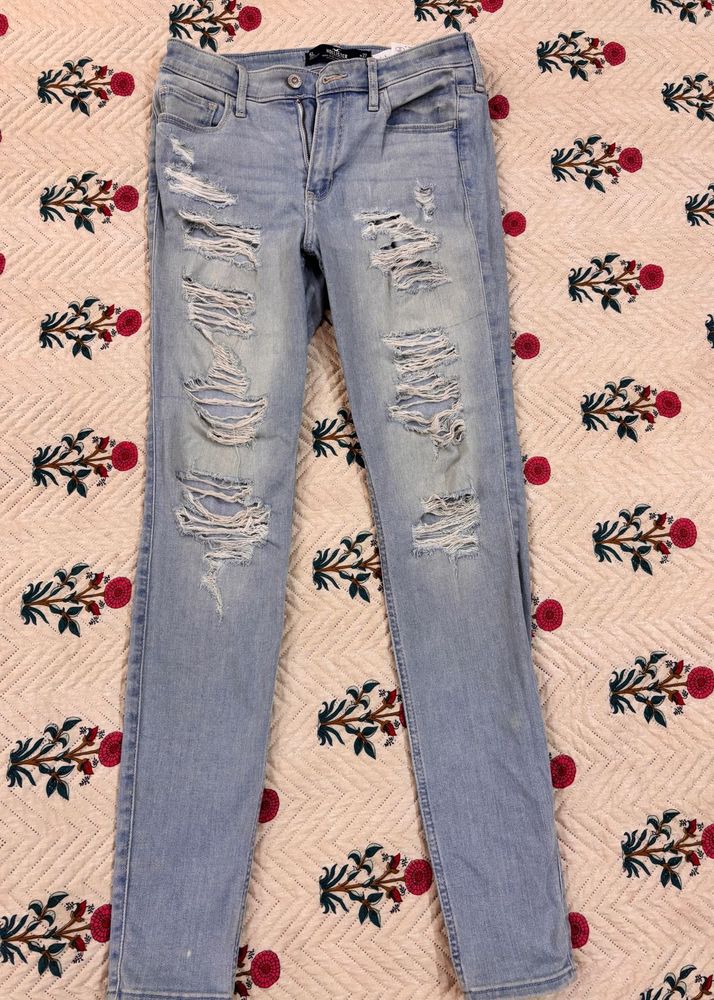 Hollister Ripped Light Wash Jeans