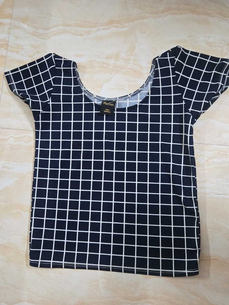 Trendy Grid Print T-Shirt