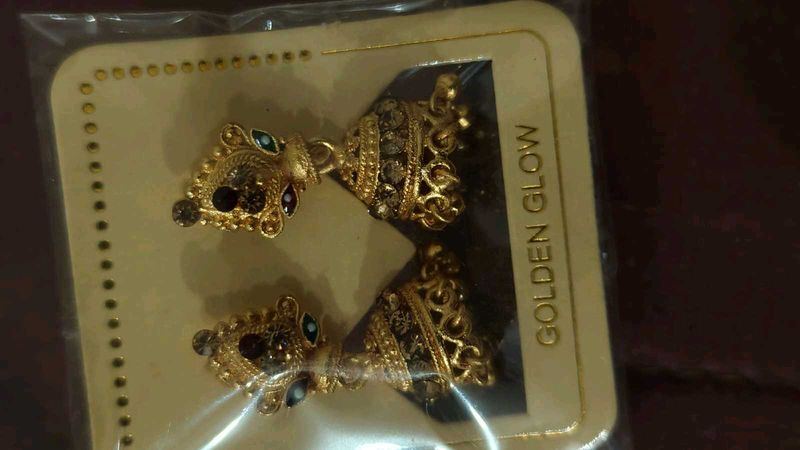 Golden Glow Oxidized Earrings