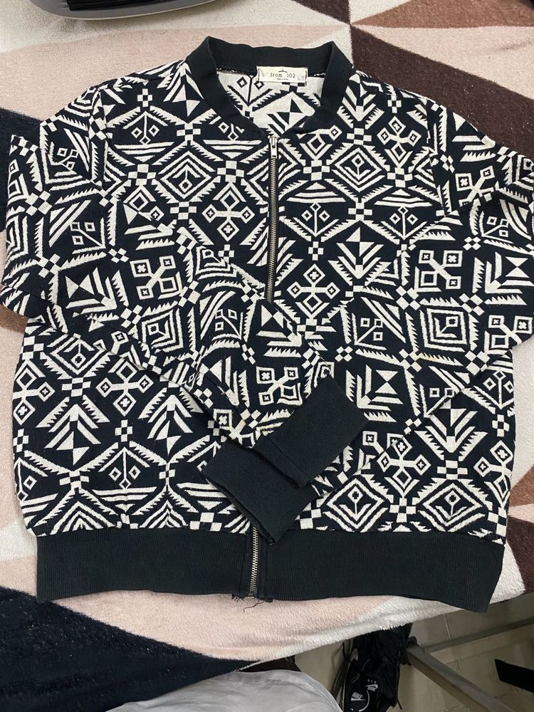 Patterned Bomber Jacket