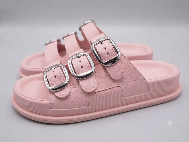 Three-Strap Slide Sandals
