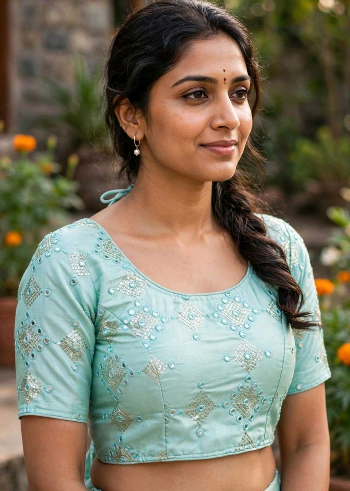 Elegant Embroidered Mint Green Blouse