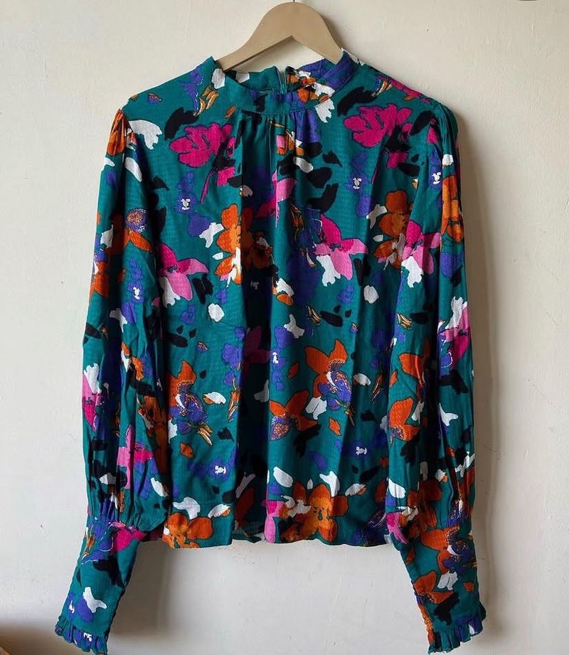 Vibrant Floral Long Sleeve Blouse