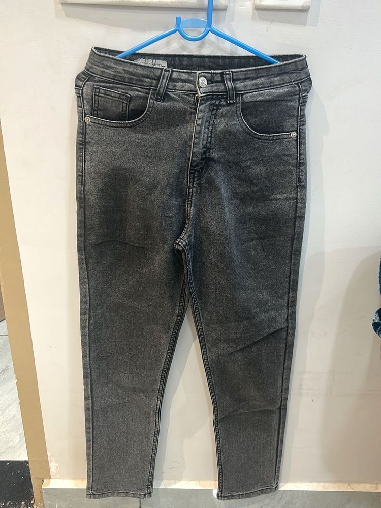 Grey Wash High Waisted Jeans