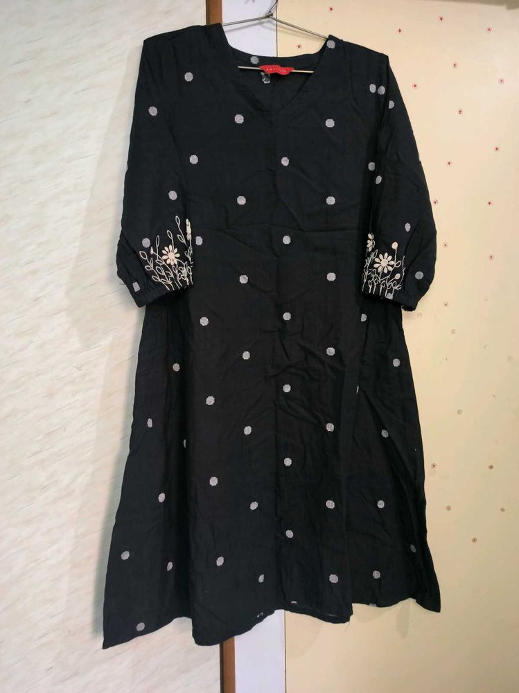 Black Polka Dots Kurta 🖤