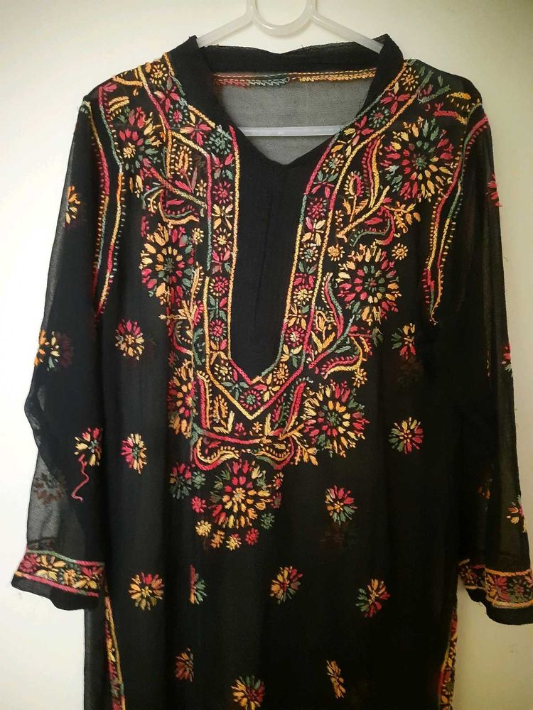 lucknowi kurti long beautifull