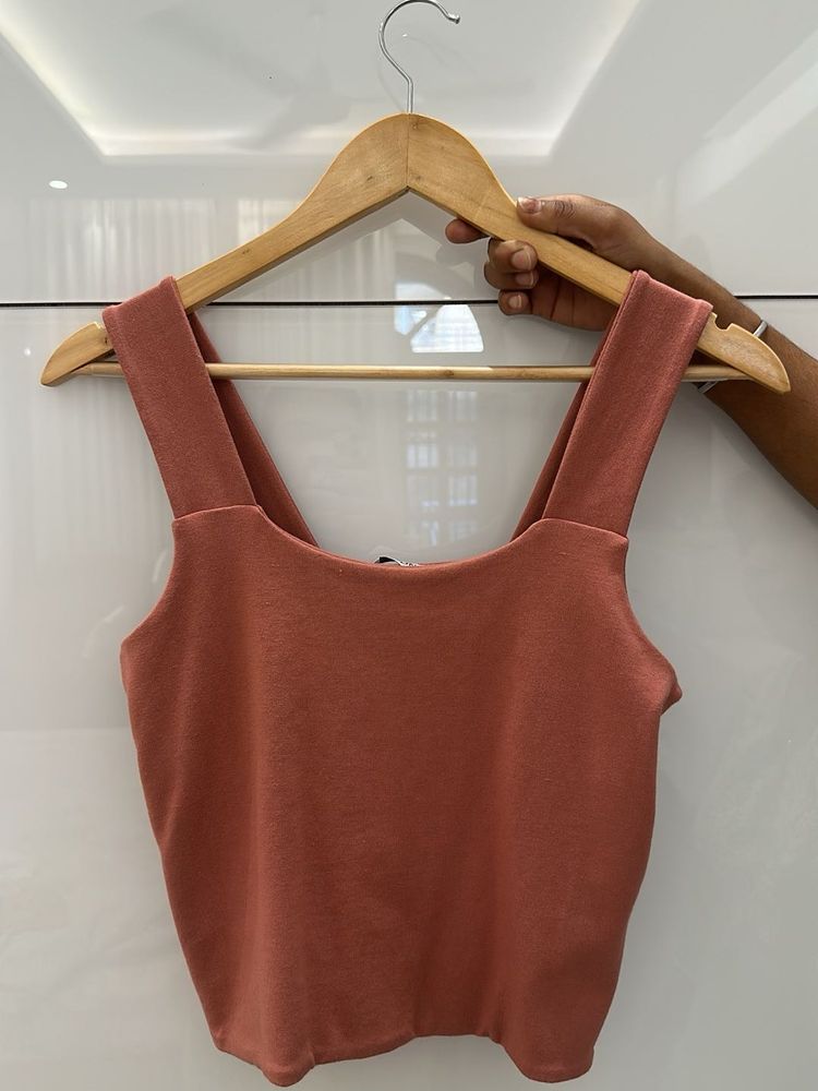 Coral Square Neck Tank Top