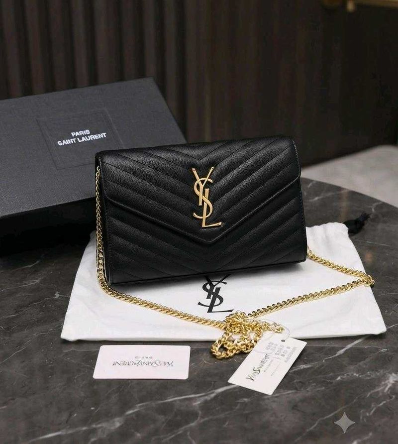 Yves Saint Laurent Black Leather Shoulder Bag